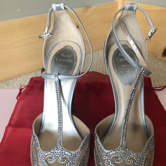 Rene Caovilla Bella Napa Pump Strass 115 New 36.5 - Picture 7 of 8